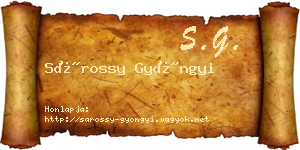 Sárossy Gyöngyi névjegykártya