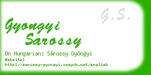 gyongyi sarossy business card